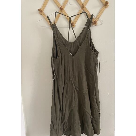 Roxy Dress Women’s Large Mini Beach Olive Green Sleeveless Relaxed Fit Surf - Picture 5 of 11
